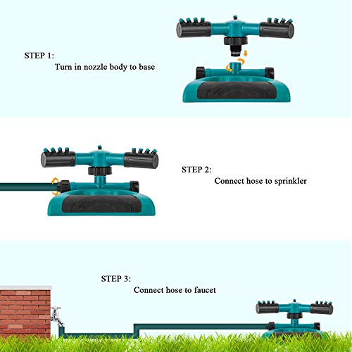Julujiao Tech Sprinkler, 360 Degree Rotating Weighted Gardening, G...